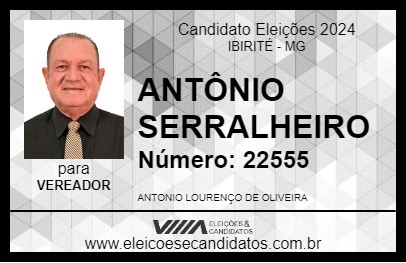 Candidato ANTÔNIO SERRALHEIRO 2024 - IBIRITÉ - Eleições