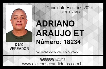 Candidato ADRIANO ARAUJO ET 2024 - IBIRITÉ - Eleições