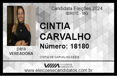 Candidato CINTIA CARVALHO 2024 - IBIRITÉ - Eleições