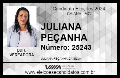 Candidato JULIANA PEÇANHA 2024 - CAIANA - Eleições