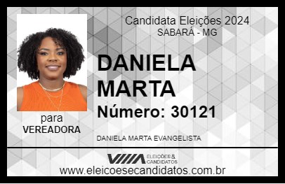 Candidato DANIELA MARTA 2024 - SABARÁ - Eleições