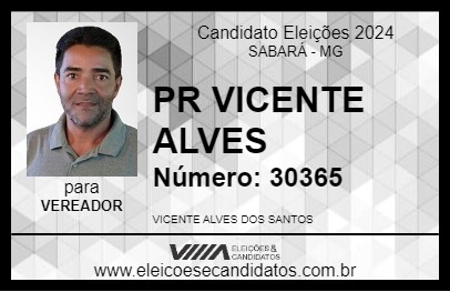 Candidato PR VICENTE ALVES 2024 - SABARÁ - Eleições