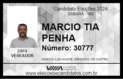 Candidato MARCIO TIA PENHA 2024 - SABARÁ - Eleições