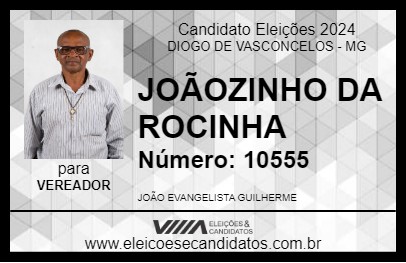 Candidato JOÃOZINHO DA ROCINHA 2024 - DIOGO DE VASCONCELOS - Eleições