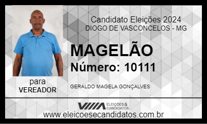 Candidato MAGELÃO 2024 - DIOGO DE VASCONCELOS - Eleições