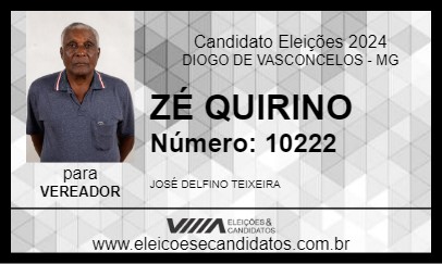 Candidato ZÉ QUIRINO 2024 - DIOGO DE VASCONCELOS - Eleições