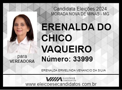 Candidato ERENALDA DO CHICO VAQUEIRO 2024 - MORADA NOVA DE MINAS - Eleições