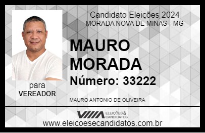 Candidato MAURO MORADA 2024 - MORADA NOVA DE MINAS - Eleições