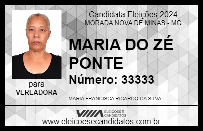 Candidato MARIA DO ZÉ PONTE 2024 - MORADA NOVA DE MINAS - Eleições