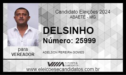 Candidato DELSINHO 2024 - ABAETÉ - Eleições