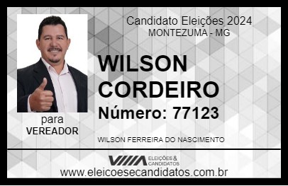 Candidato WILSON CORDEIRO 2024 - MONTEZUMA - Eleições