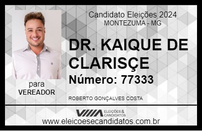 Candidato DR. KAIQUE DE CLARISÇE 2024 - MONTEZUMA - Eleições