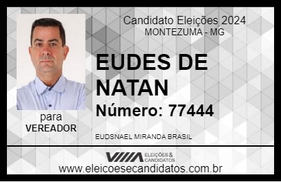 Candidato EUDES DE NATAN 2024 - MONTEZUMA - Eleições