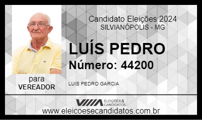 Candidato LUÍS PEDRO 2024 - SILVIANÓPOLIS - Eleições