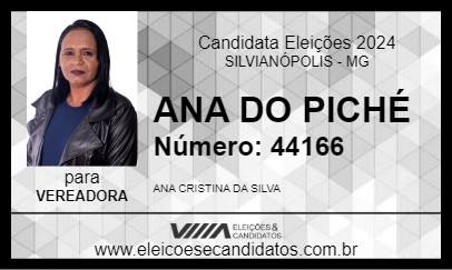 Candidato ANA DO PICHÉ 2024 - SILVIANÓPOLIS - Eleições