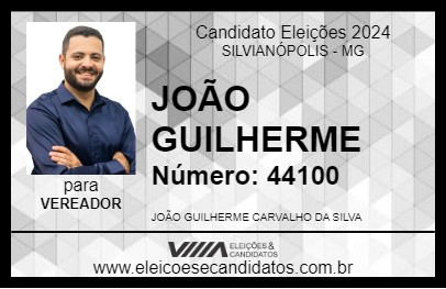 Candidato JOÃO GUILHERME 2024 - SILVIANÓPOLIS - Eleições