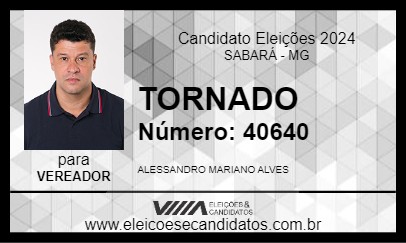 Candidato TORNADO 2024 - SABARÁ - Eleições