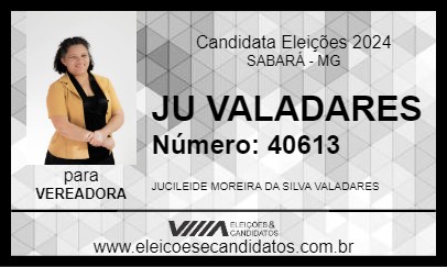 Candidato JU VALADARES 2024 - SABARÁ - Eleições