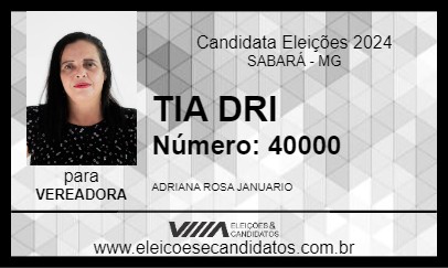 Candidato TIA DRI 2024 - SABARÁ - Eleições