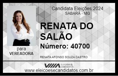 Candidato RENATA DO SALÃO 2024 - SABARÁ - Eleições