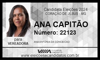 Candidato ANA CAPITÃO 2024 - CORAÇÃO DE JESUS - Eleições