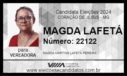 Candidato MAGDA LAFETÁ 2024 - CORAÇÃO DE JESUS - Eleições