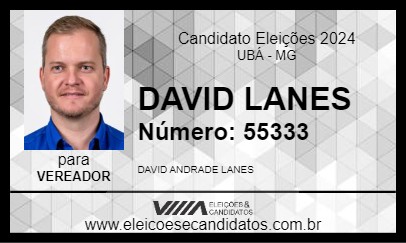 Candidato DAVID LANES 2024 - UBÁ - Eleições