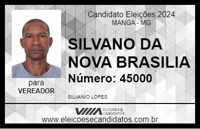 Candidato SILVANO DA NOVA BRASILIA 2024 - MANGA - Eleições