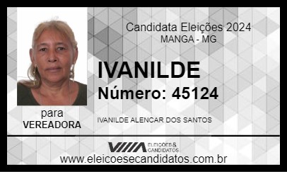 Candidato IVANILDE 2024 - MANGA - Eleições