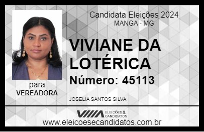 Candidato VIVIANE DA LOTÉRICA 2024 - MANGA - Eleições