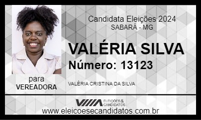 Candidato VALÉRIA SILVA 2024 - SABARÁ - Eleições