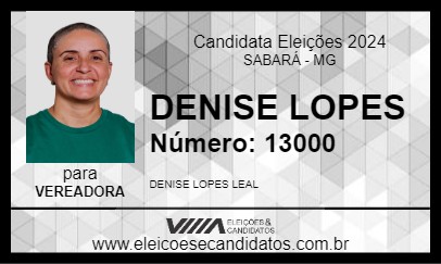 Candidato DENISE LOPES 2024 - SABARÁ - Eleições