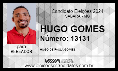 Candidato HUGO GOMES 2024 - SABARÁ - Eleições