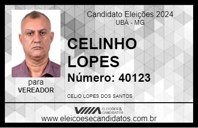 Candidato CELINHO LOPES 2024 - UBÁ - Eleições