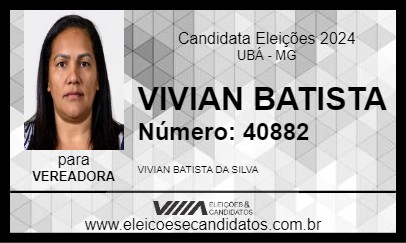 Candidato VIVIAN BATISTA 2024 - UBÁ - Eleições