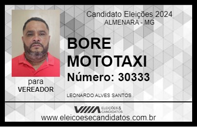 Candidato BORÉ MOTOTAXI 2024 - ALMENARA - Eleições