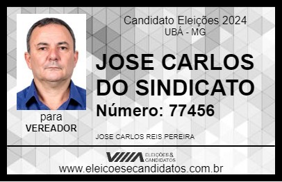 Candidato JOSE CARLOS DO SINDICATO 2024 - UBÁ - Eleições