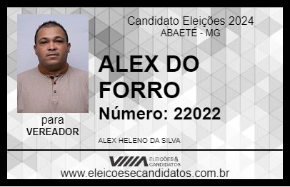 Candidato ALEX DO FORRO 2024 - ABAETÉ - Eleições