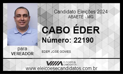 Candidato CABO ÉDER 2024 - ABAETÉ - Eleições