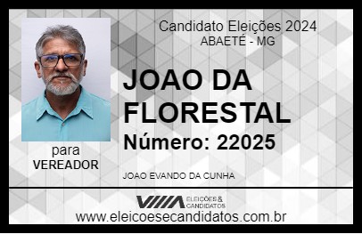 Candidato JOÃO CUNHA 2024 - ABAETÉ - Eleições