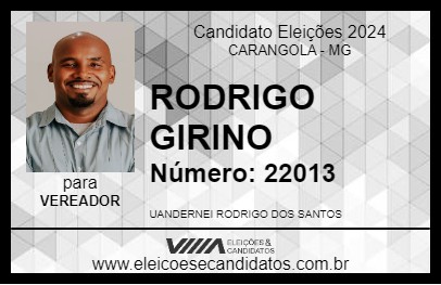 Candidato RODRIGO GIRINO 2024 - CARANGOLA - Eleições