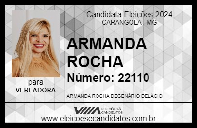 Candidato ARMANDA ROCHA 2024 - CARANGOLA - Eleições