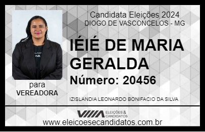 Candidato IÉIÉ DE MARIA GERALDA 2024 - DIOGO DE VASCONCELOS - Eleições