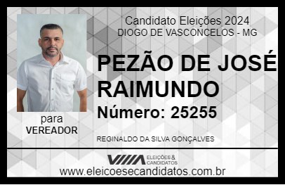 Candidato PEZÃO DE JOSÉ RAIMUNDO 2024 - DIOGO DE VASCONCELOS - Eleições