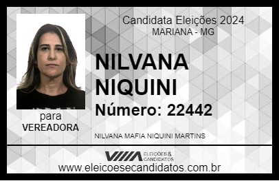 Candidato NILVANA NIQUINI 2024 - MARIANA - Eleições