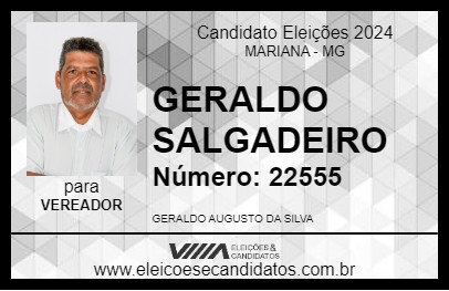 Candidato GERALDO SALGADEIRO 2024 - MARIANA - Eleições