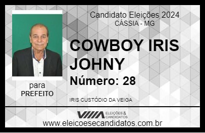 Candidato COWBOY IRIS JOHNY 2024 - CÁSSIA - Eleições