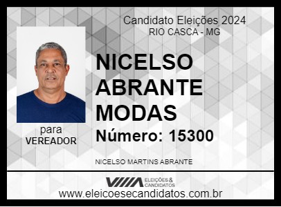 Candidato NICELSO ABRANTE MODAS 2024 - RIO CASCA - Eleições