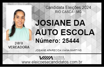 Candidato JOSIANE DA AUTO ESCOLA 2024 - RIO CASCA - Eleições