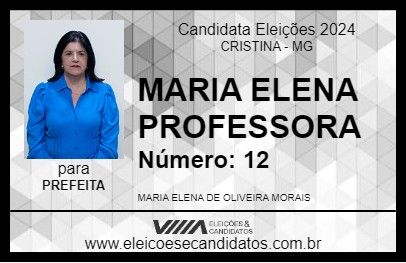 Candidato MARIA ELENA PROFESSORA 2024 - CRISTINA - Eleições